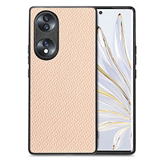 Funda Silicona Goma de Cuero Carcasa S03D para Huawei Honor 70 5G Oro