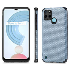 Funda Silicona Goma de Cuero Carcasa S03D para Realme C21Y Azul