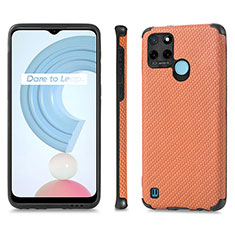 Funda Silicona Goma de Cuero Carcasa S03D para Realme C21Y Marron