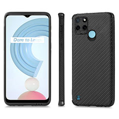 Funda Silicona Goma de Cuero Carcasa S03D para Realme C25Y India Negro