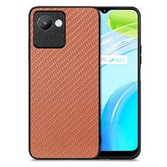 Funda Silicona Goma de Cuero Carcasa S03D para Realme C30 Marron