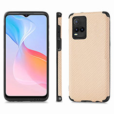 Funda Silicona Goma de Cuero Carcasa S03D para Vivo Y21 Oro