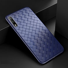 Funda Silicona Goma de Cuero Carcasa S04 para Huawei Honor 9X Azul