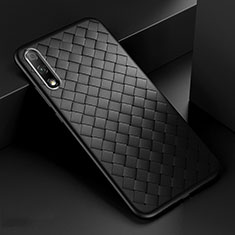 Funda Silicona Goma de Cuero Carcasa S04 para Huawei Honor 9X Negro