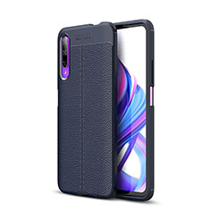 Funda Silicona Goma de Cuero Carcasa S04 para Huawei Y9s Azul