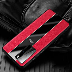 Funda Silicona Goma de Cuero Carcasa S05 para Huawei P40 Pro Rojo