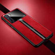 Funda Silicona Goma de Cuero Carcasa S05 para Oppo A91 Rojo