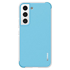 Funda Silicona Goma de Cuero Carcasa S05 para Samsung Galaxy S22 Plus 5G Azul Cielo