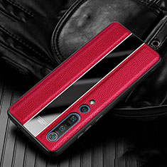 Funda Silicona Goma de Cuero Carcasa S05 para Xiaomi Mi 10 Pro Rojo