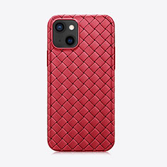 Funda Silicona Goma de Cuero Carcasa S06 para Apple iPhone 13 Mini Rojo