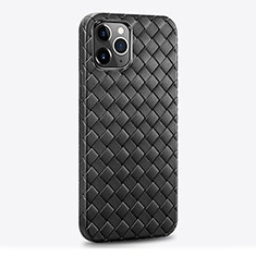 Funda Silicona Goma de Cuero Carcasa S06 para Apple iPhone 14 Pro Max Negro