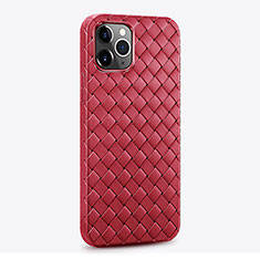 Funda Silicona Goma de Cuero Carcasa S06 para Apple iPhone 14 Pro Max Rojo