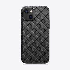 Funda Silicona Goma de Cuero Carcasa S06 para Apple iPhone 15 Negro