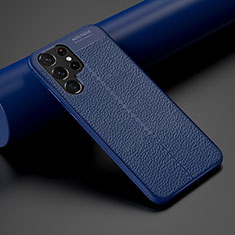 Funda Silicona Goma de Cuero Carcasa S06 para Samsung Galaxy S21 Ultra 5G Azul