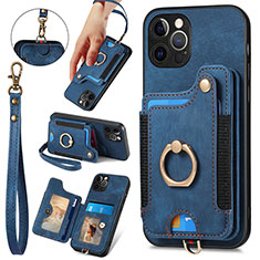 Funda Silicona Goma de Cuero Carcasa SD1 para Apple iPhone 13 Pro Max Azul