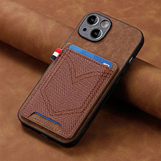 Funda Silicona Goma de Cuero Carcasa SD1 para Apple iPhone 14 Marron