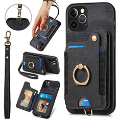 Funda Silicona Goma de Cuero Carcasa SD1 para Apple iPhone 14 Pro Max Negro