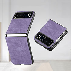 Funda Silicona Goma de Cuero Carcasa SD1 para Motorola Moto Razr 40 5G Purpura Claro