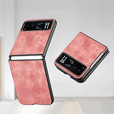 Funda Silicona Goma de Cuero Carcasa SD1 para Motorola Moto Razr 40 5G Rosa