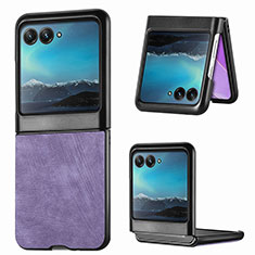 Funda Silicona Goma de Cuero Carcasa SD1 para Motorola Moto Razr 40 Ultra 5G Purpura Claro