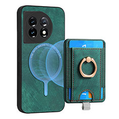 Funda Silicona Goma de Cuero Carcasa SD1 para OnePlus 11 5G Verde