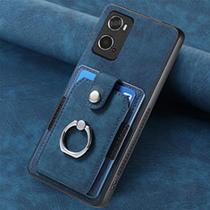 Funda Silicona Goma de Cuero Carcasa SD1 para Oppo A36 Azul