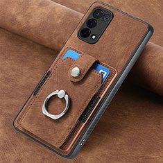 Funda Silicona Goma de Cuero Carcasa SD1 para Oppo A54 5G Marron