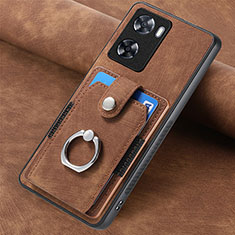 Funda Silicona Goma de Cuero Carcasa SD1 para Oppo A57 4G Marron