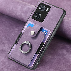 Funda Silicona Goma de Cuero Carcasa SD1 para Oppo A57 4G Purpura Claro