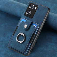 Funda Silicona Goma de Cuero Carcasa SD1 para Oppo A77 4G Azul