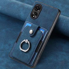 Funda Silicona Goma de Cuero Carcasa SD1 para Oppo A78 4G Azul