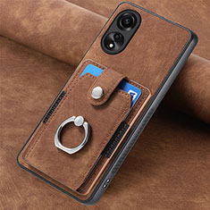 Funda Silicona Goma de Cuero Carcasa SD1 para Oppo A78 4G Marron