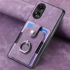 Funda Silicona Goma de Cuero Carcasa SD1 para Oppo A78 4G Purpura Claro