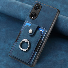 Funda Silicona Goma de Cuero Carcasa SD1 para Oppo A98 5G Azul