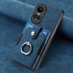 Funda Silicona Goma de Cuero Carcasa SD1 para Oppo Reno10 5G Azul