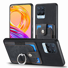 Funda Silicona Goma de Cuero Carcasa SD1 para Realme 8 4G Negro