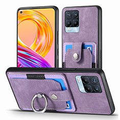 Funda Silicona Goma de Cuero Carcasa SD1 para Realme 8 4G Purpura Claro