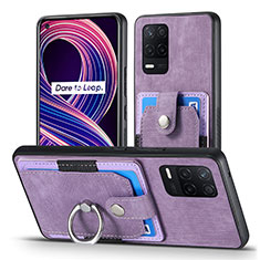 Funda Silicona Goma de Cuero Carcasa SD1 para Realme 9 5G India Purpura Claro