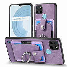 Funda Silicona Goma de Cuero Carcasa SD1 para Realme C21Y Purpura Claro