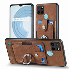 Funda Silicona Goma de Cuero Carcasa SD1 para Realme C25Y India Marron