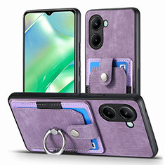 Funda Silicona Goma de Cuero Carcasa SD1 para Realme C33 (2023) Purpura Claro