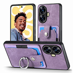 Funda Silicona Goma de Cuero Carcasa SD1 para Realme Narzo N55 Purpura Claro