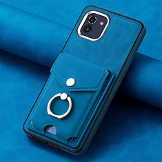 Funda Silicona Goma de Cuero Carcasa SD1 para Samsung Galaxy A03 Azul