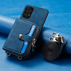 Funda Silicona Goma de Cuero Carcasa SD1 para Samsung Galaxy A32 5G Azul