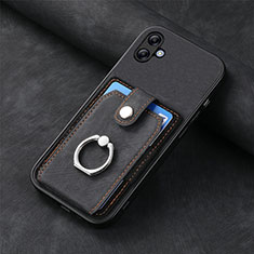 Funda Silicona Goma de Cuero Carcasa SD1 para Samsung Galaxy M04 Negro