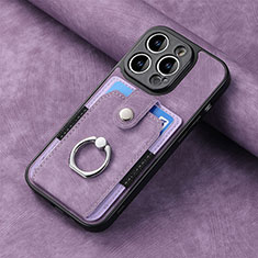 Funda Silicona Goma de Cuero Carcasa SD11 para Apple iPhone 15 Pro Purpura Claro