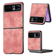 Funda Silicona Goma de Cuero Carcasa SD11 para Motorola Moto Razr 40 Ultra 5G Rosa