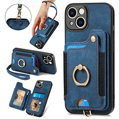 Funda Silicona Goma de Cuero Carcasa SD12 para Apple iPhone 14 Azul