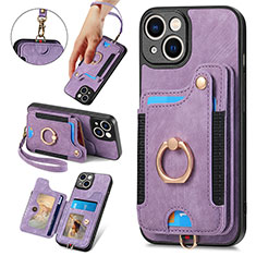 Funda Silicona Goma de Cuero Carcasa SD12 para Apple iPhone 14 Purpura Claro