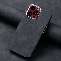 Funda Silicona Goma de Cuero Carcasa SD13 para Apple iPhone 13 Pro Max Negro